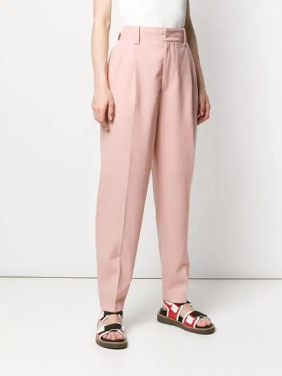 Shop Marni High-waist Tapered Trousers In Pink