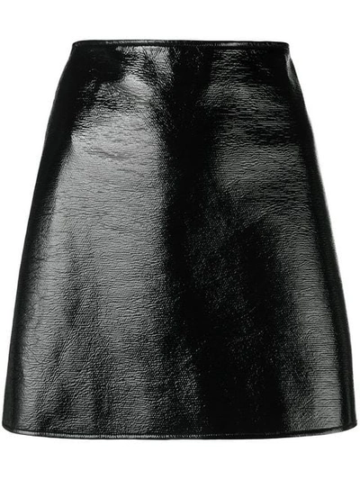 Shop Courrèges Patent Mini Skirt In Black