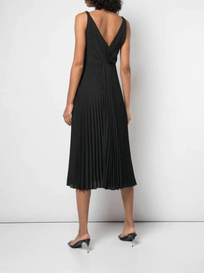 Shop Vince Pleated Midi Dress In Black