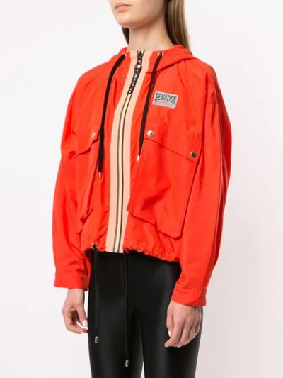 Shop P.e Nation Hooded Sports Jacket In Red