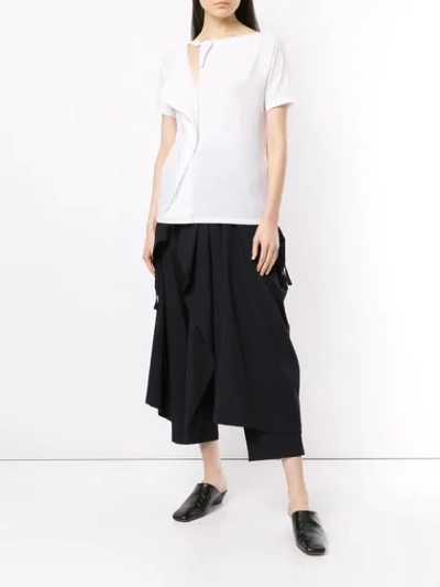 Shop Yohji Yamamoto Deconstructed Skirt-pants - Blue