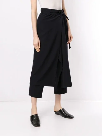 Shop Yohji Yamamoto Deconstructed Skirt-pants - Blue