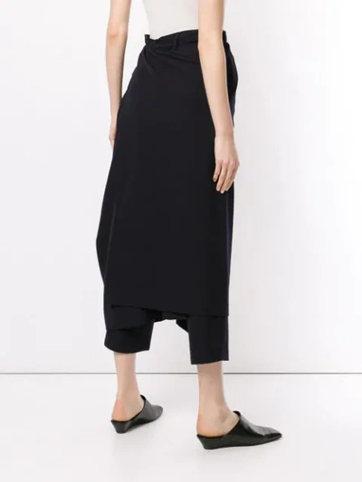 Shop Yohji Yamamoto Deconstructed Skirt-pants - Blue