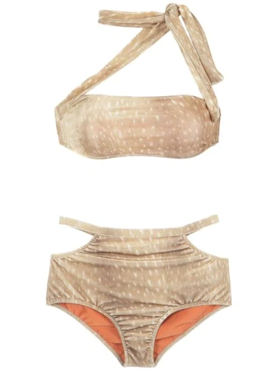 Shop Adriana Degreas Bikini Mit Shorts In Neutrals