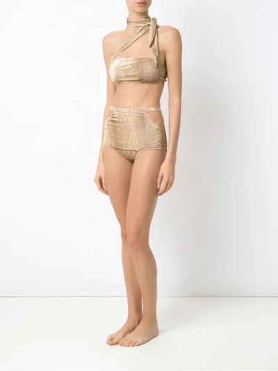 Shop Adriana Degreas Bikini Mit Shorts In Neutrals