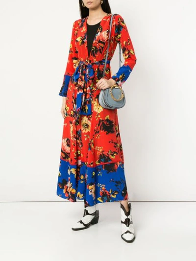 Shop We Are Leone Peony Print Coat - Multicolour