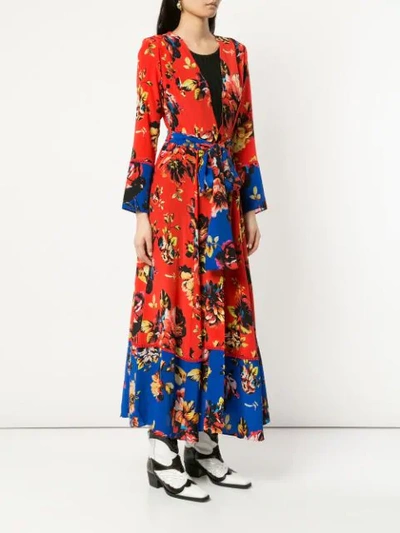 Shop We Are Leone Peony Print Coat - Multicolour