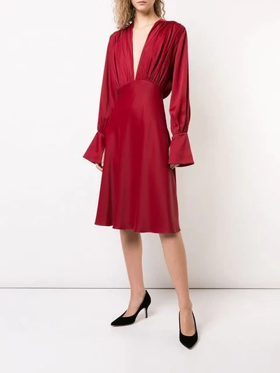 Shop Khaite The Connie Dress In Red