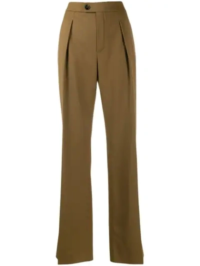 Shop Chloé Flared Tailored Trousers In Brown