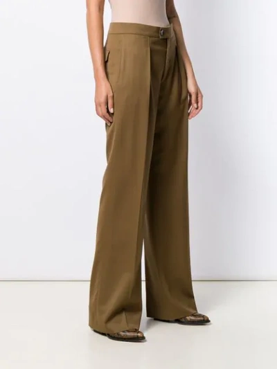 Shop Chloé Flared Tailored Trousers In Brown