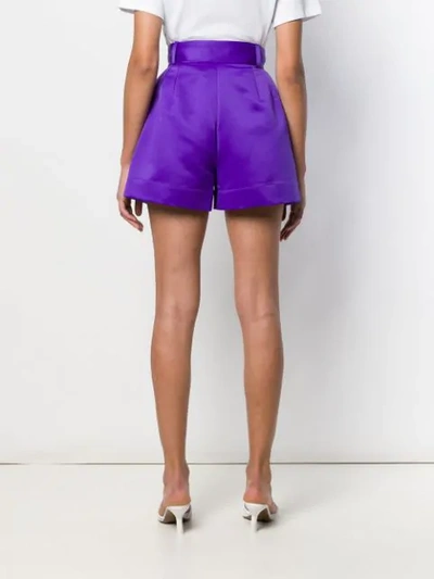 Shop Styland Flared High-waisted Shorts In Purple
