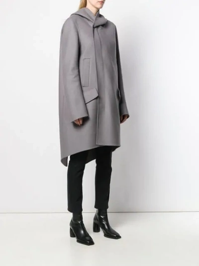 Shop Rick Owens Oversized Hooded Coat In Blue