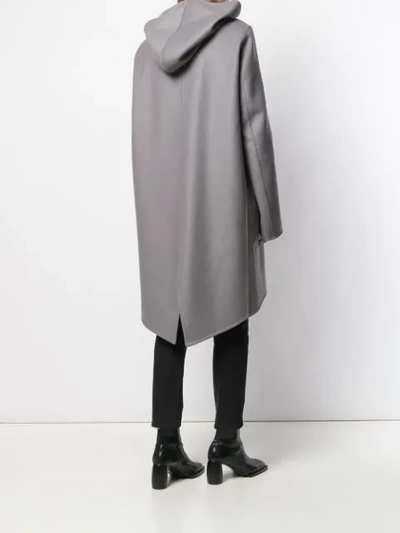 Shop Rick Owens Oversized Hooded Coat In Blue