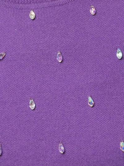 Shop Huishan Zhang Crystal Embellished Sweater In Purple