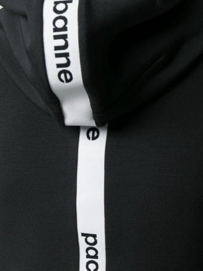 Shop Rabanne Back Logo Stripe Comfort Hoodie In Black
