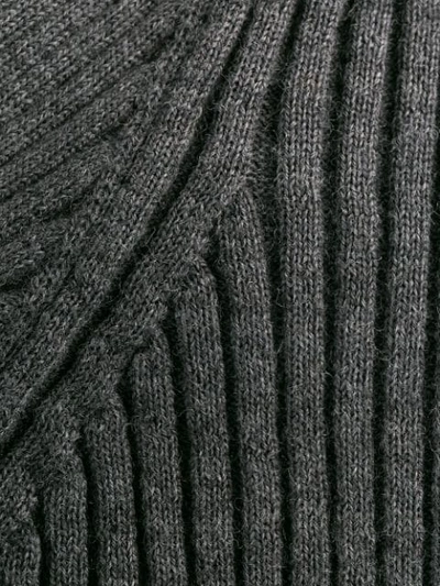 Shop Maison Margiela Ribbed Roll Neck Sweater In Grey