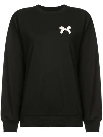 Shop Simone Rocha Brooch Embellished Sweatshirt - Black