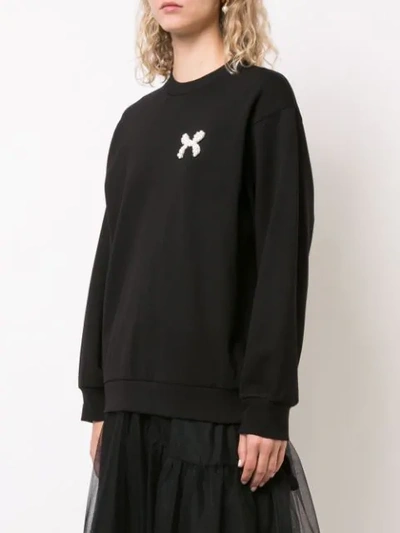 Shop Simone Rocha Brooch Embellished Sweatshirt - Black