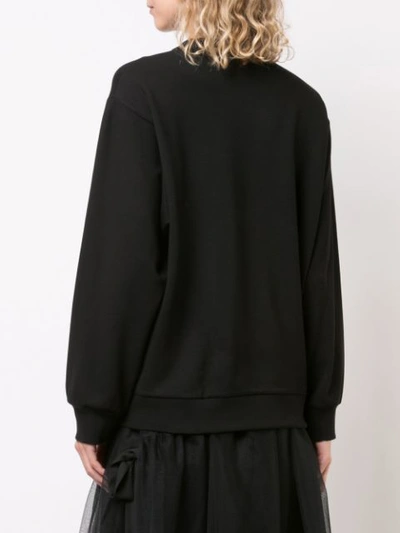 Shop Simone Rocha Brooch Embellished Sweatshirt - Black