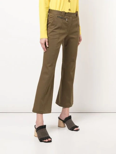 Shop Proenza Schouler Crop Flare Pants In Brown