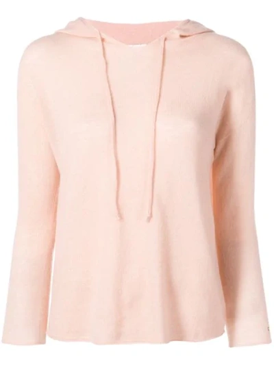 Shop Pinko Hooded Knitted Top In Pink