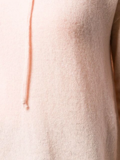 Shop Pinko Hooded Knitted Top In Pink