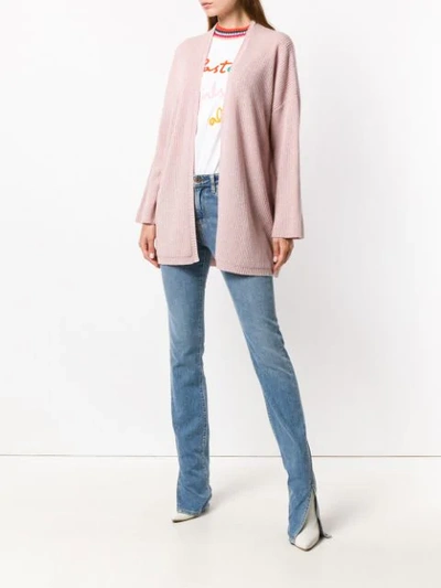 Shop Allude Open Cardigan - Pink