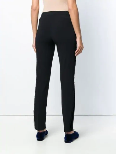 Shop Talbot Runhof Stripe Detail Trousers In Black