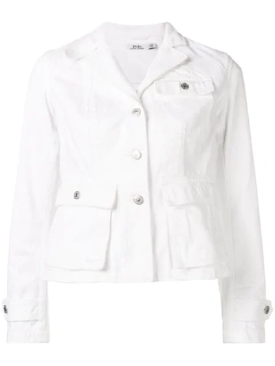 Shop Polo Ralph Lauren Flap Pocket Jacket In White