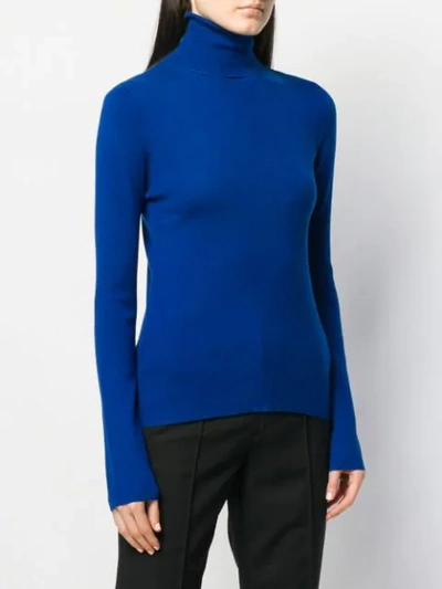 Shop Mcq By Alexander Mcqueen Roll-neck Fitted Sweater In Blue