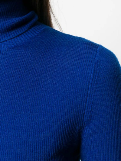 Shop Mcq By Alexander Mcqueen Roll-neck Fitted Sweater In Blue