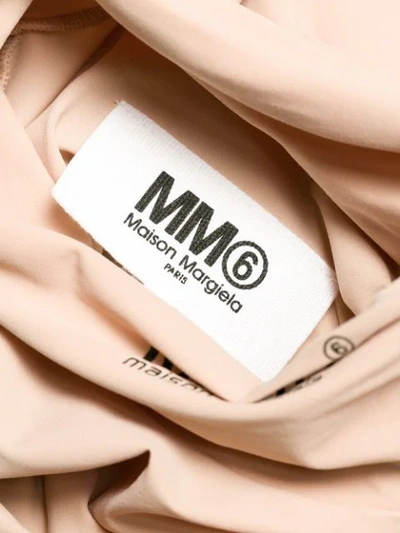 Shop Mm6 Maison Margiela Logo Printed Polo Neck Top - Neutrals