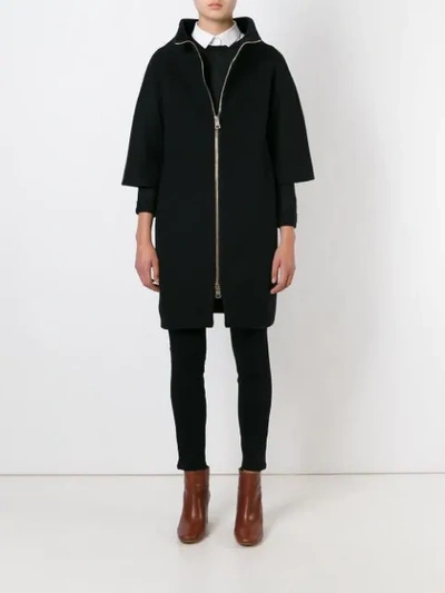 Shop Herno Detachable Padded Coat In Black