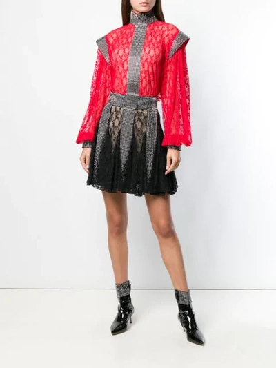 Shop Christopher Kane Crystal Lace Mini Skirt In 1000 Black