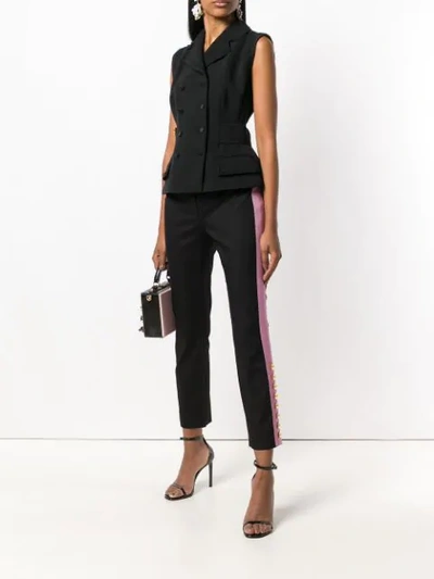 Shop Dolce & Gabbana Button Embellished Trousers - Black
