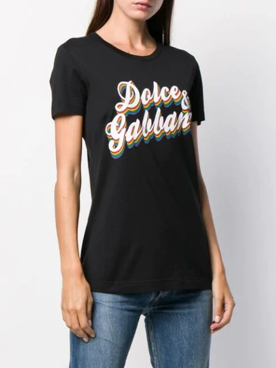 Shop Dolce & Gabbana Logo Printed T-shirt In Black