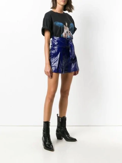 Shop Iro Paperbag Shorts In Blue