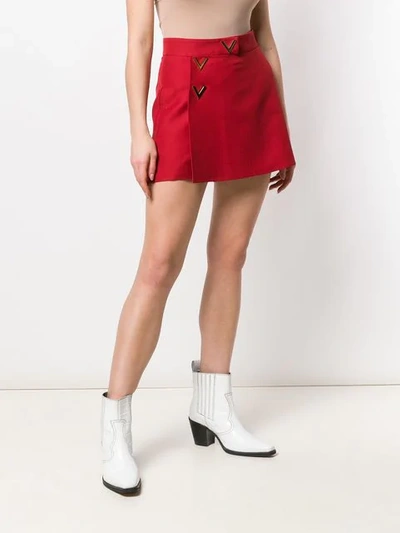 Shop Valentino V Logo Skort In Red