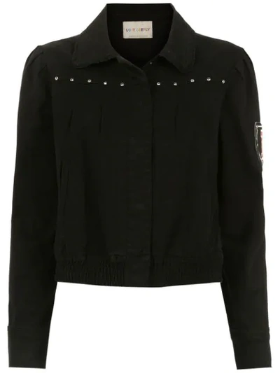 Shop Andrea Bogosian Embroidered Denim Jacket In Black