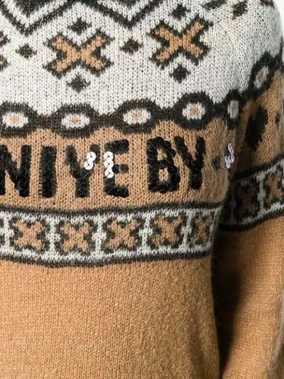 Shop Aniye By Logo Knit Sweater - Neutrals