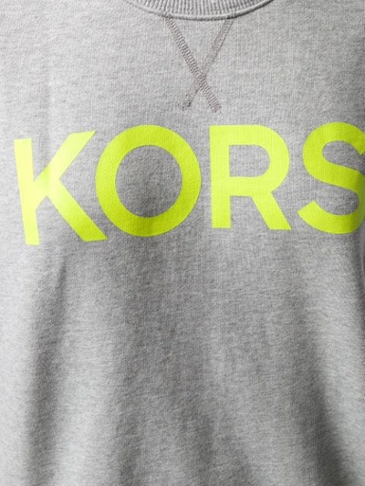 Shop Michael Michael Kors Printed Logo Jumper In Grey
