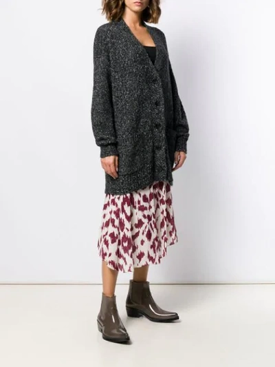 Shop Isabel Marant Étoile Chunky Knit Cardigan In Grey