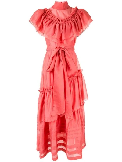 Shop Anna October Ruffle Maxi Dress In Pink