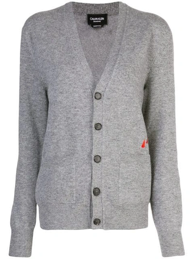 Shop Calvin Klein V-neck Cardigan - Grey