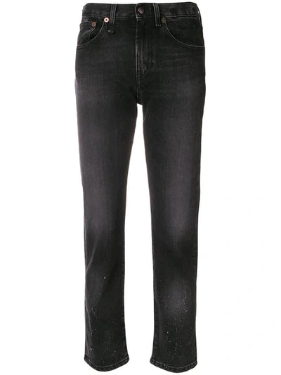 R13 CROPPED SLIM-FIT JEANS - 黑色