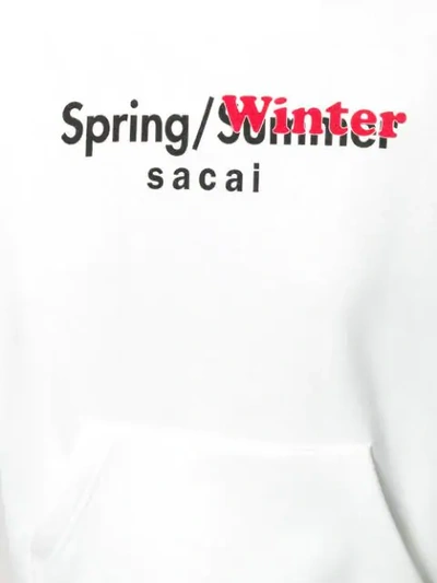 Shop Sacai Spring/winter Hoodie In White