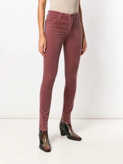 Shop J Brand Skim Fit Trousers In Pink