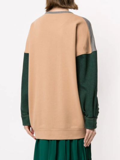 Shop N°21 Nº21 Colour Block Sweatshirt - Grey