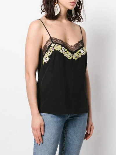 Shop Etro Lace Trimmed Cami Top In Black