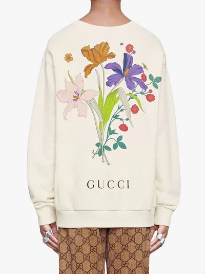 Shop Gucci Oversize Sweatshirt With Chateau Marmont In White